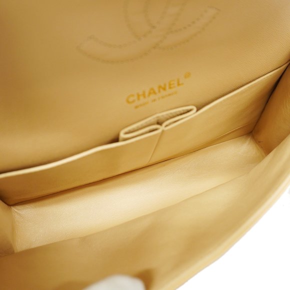 CHANELAuth  Matelasse W Flap W Chain Women's Caviar Leather Beige - Picture 4 of 8